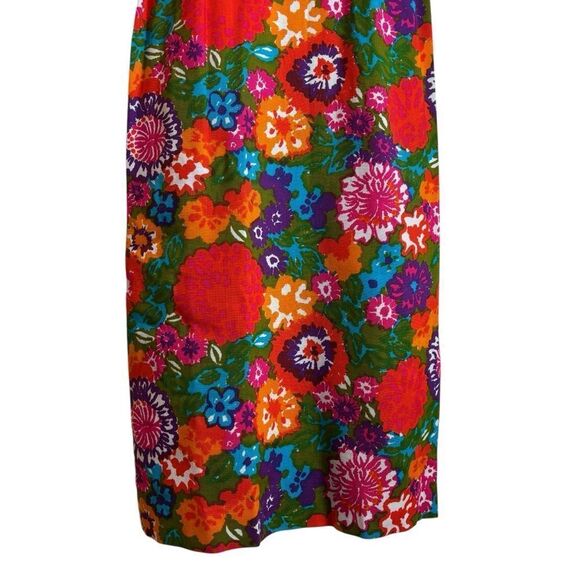 Vintage 60's Sandra Post Bold Psychedelic Floral Print Pillar Dress Small RARE - Picture 8 of 13